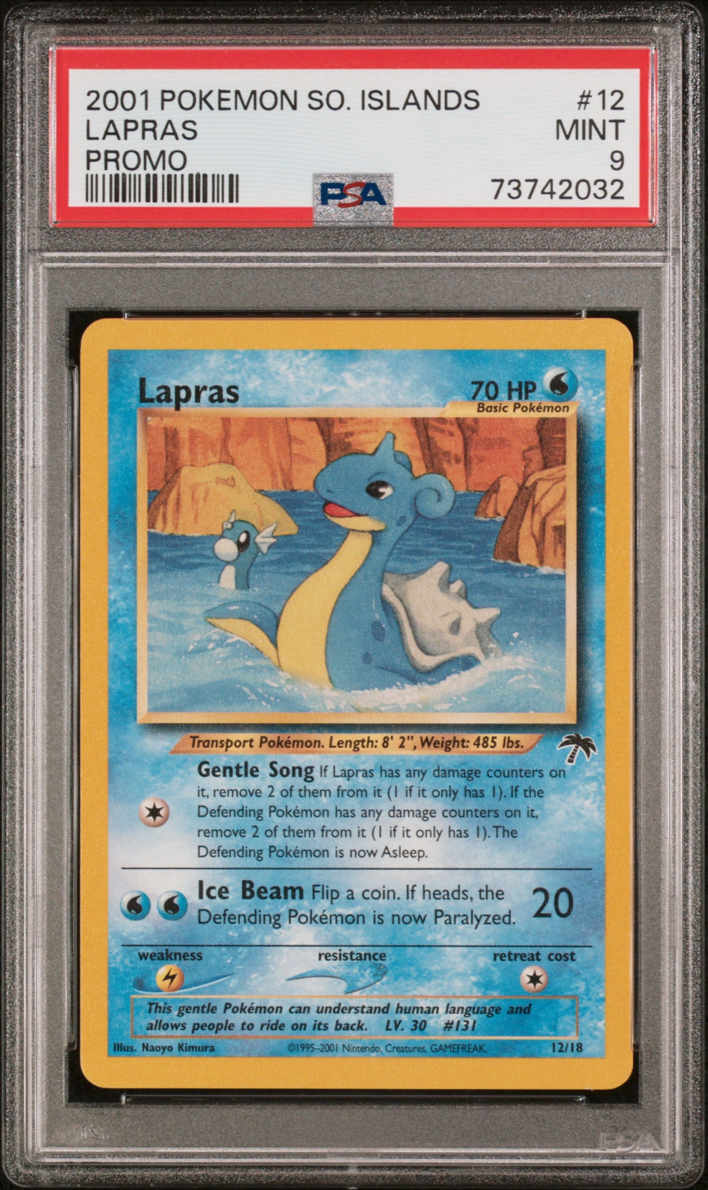 LAPRAS 12/18 PSA 9 SOUTHERN ISLANDS PROMO POKEMON