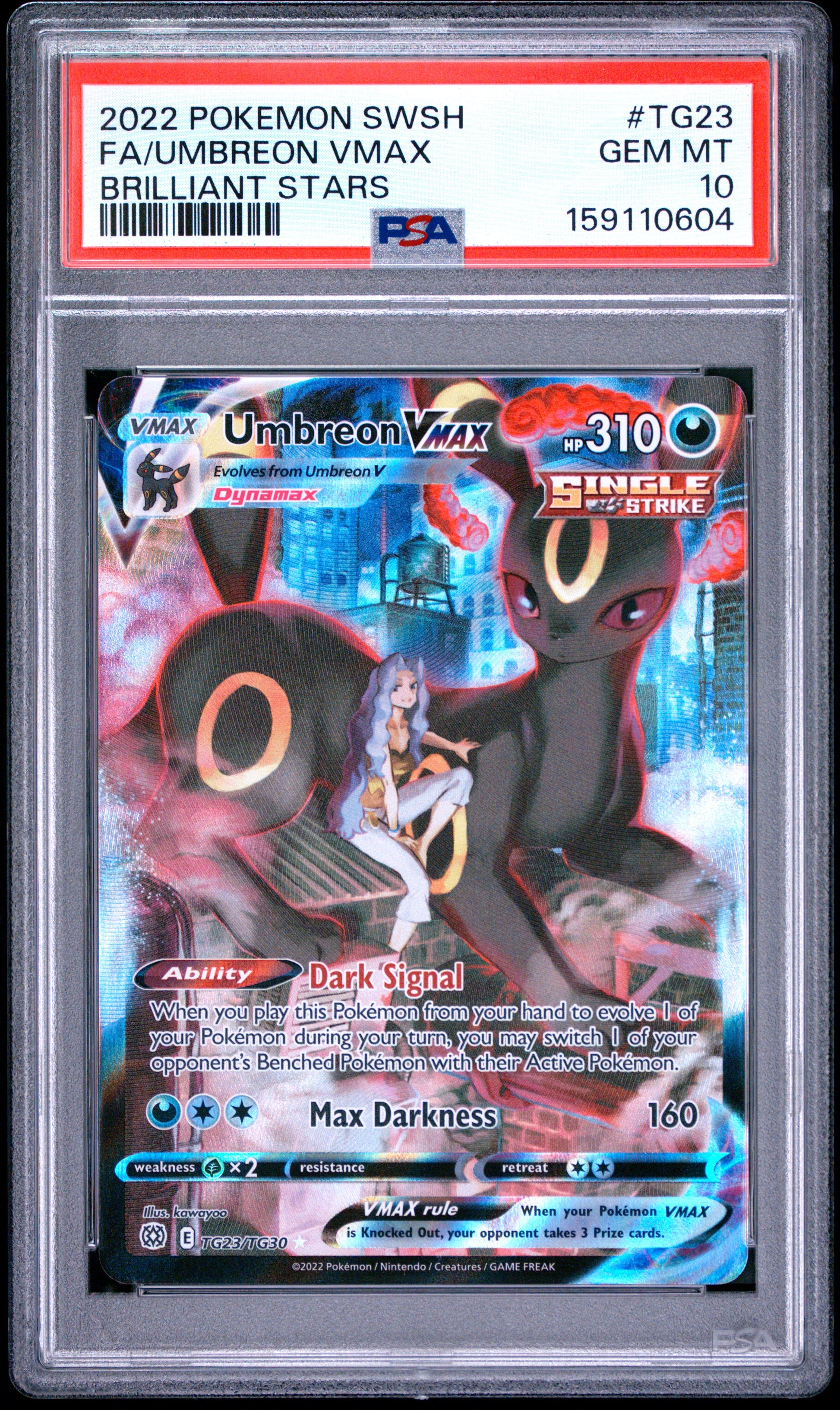 UMBREON VMAX TG23 PSA 10 BRILLIANT STARS POKEMON
