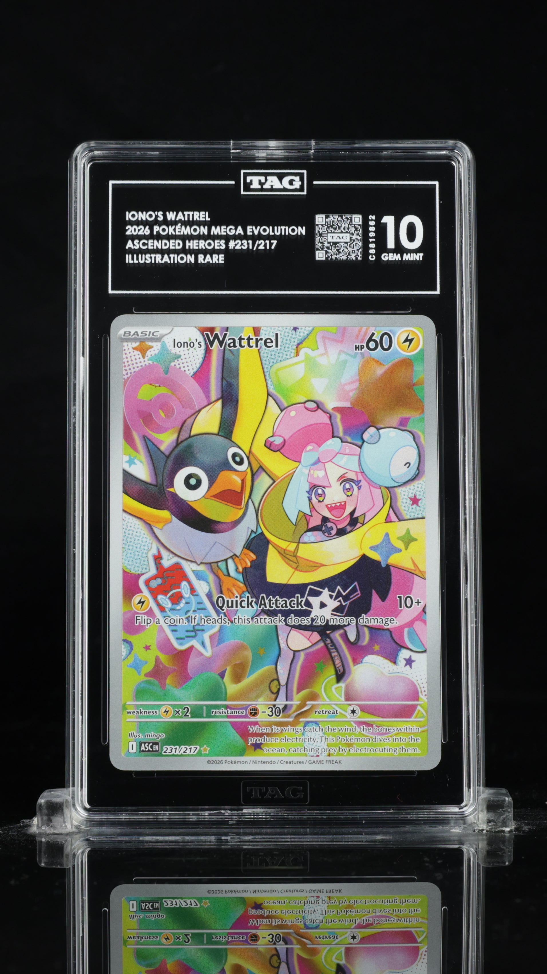POKEMON TCG - IONO'S WATTREL 231/217 TAG 10 ILLUSTRATION RARE POKEMON