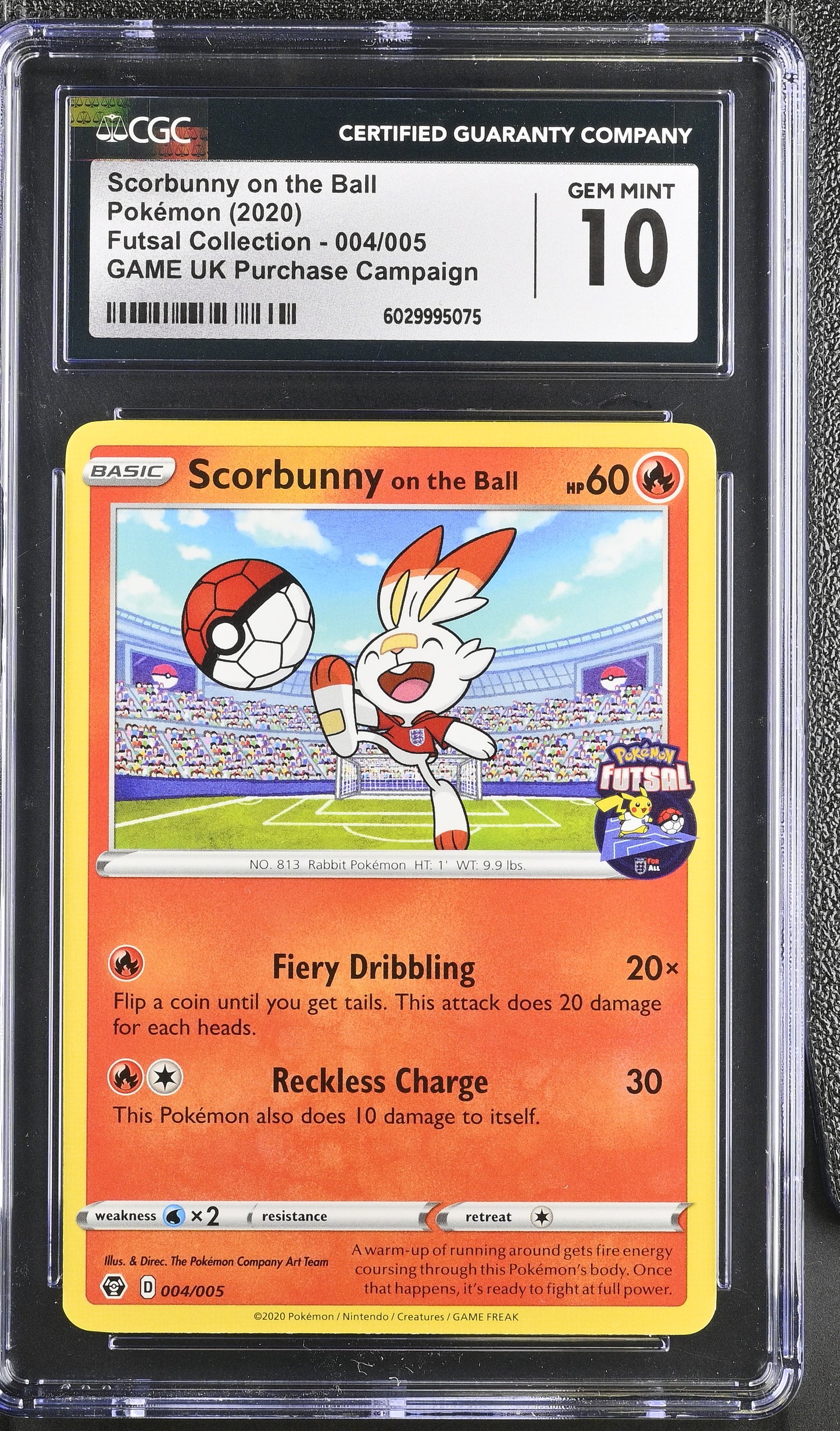 SCORBUNNY ON THE BALL 004/005 CGC 10 GAME UK PURCHASE CAMPAIGN POKEMON