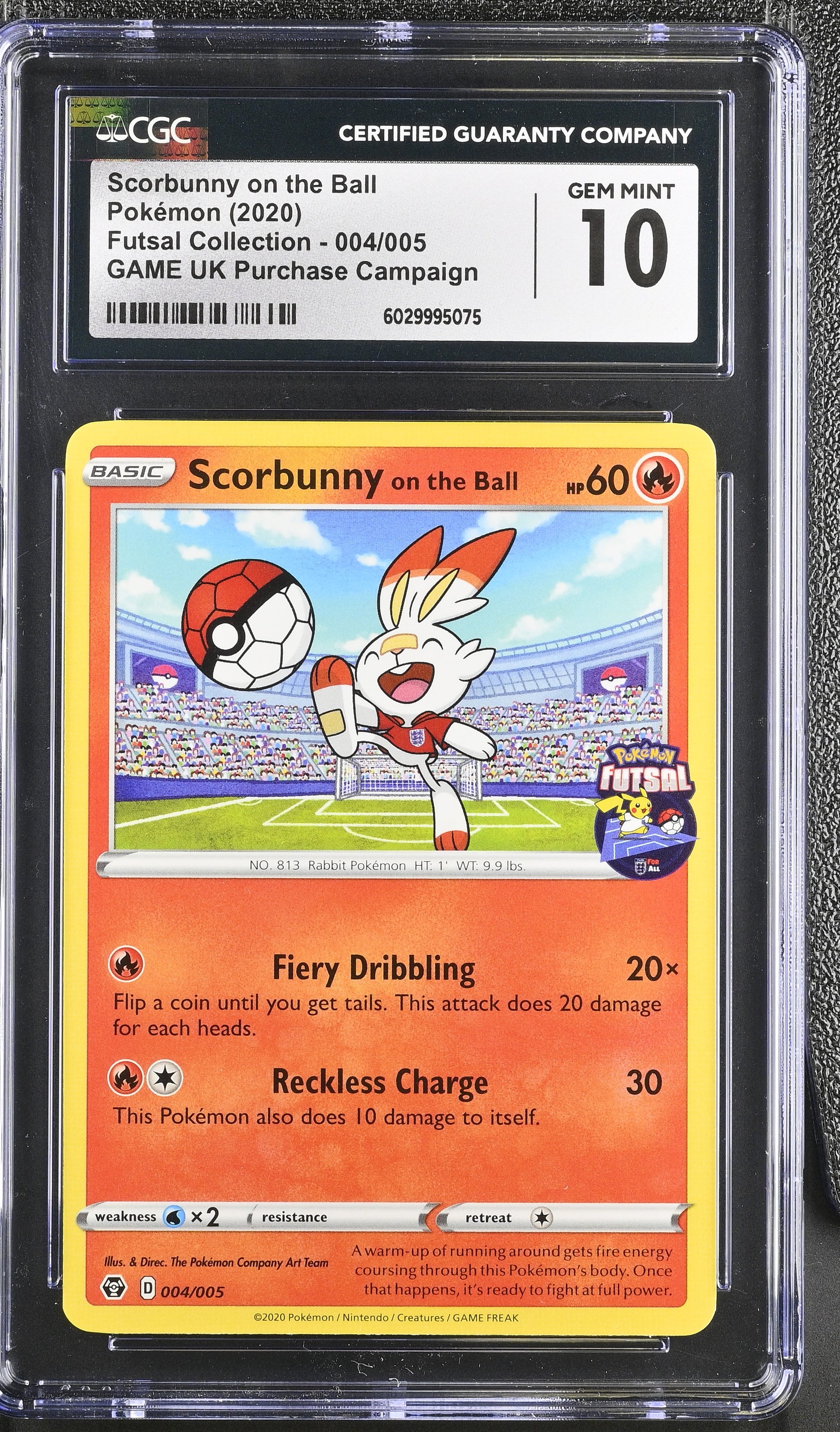 SCORBUNNY ON THE BALL 004/005 CGC 10 GAME UK PURCHASE CAMPAIGN POKEMON