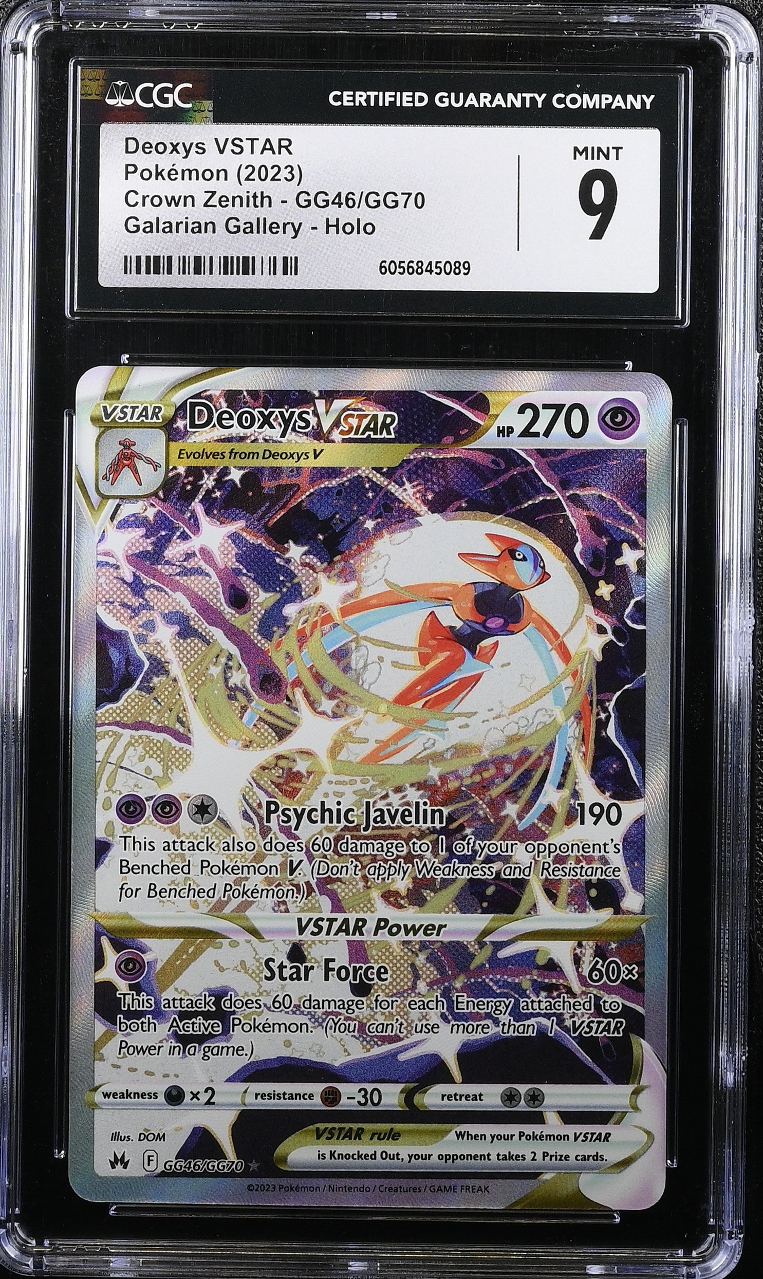DEOXYS VSTAR GG46/GG70 CGC 9 GALARIAN GALLERY HOLO CROWN ZENITH POKEMON