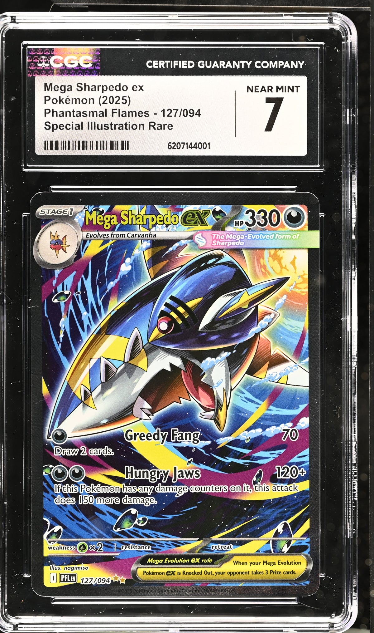 MEGA SHARPEDO EX 127/094 CGC 7 SPECIAL ILLUSTRATION RARE POKEMON