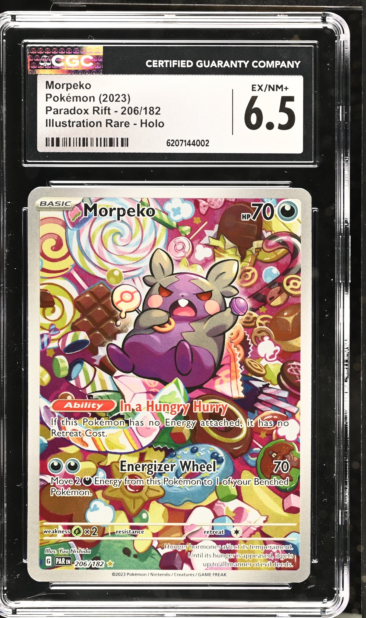 MORPEKO 206/182 CGC 6.5 ILLUSTRATION RARE HOLO PARADOX RIFT POKEMON