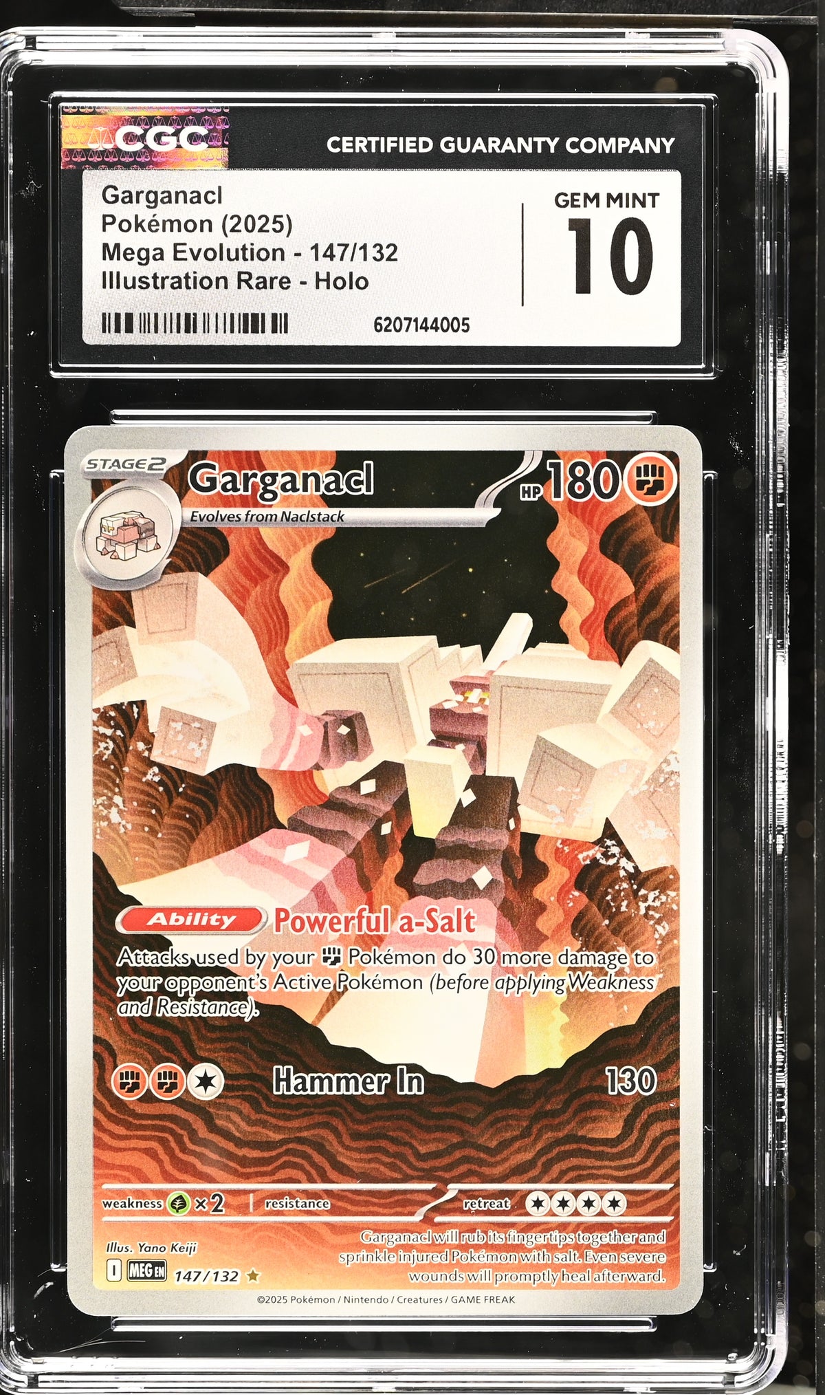 GARGANACL 147/132 CGC 10 ILLUSTRATION RARE HOLO MEGA EVOLUTION POKEMON