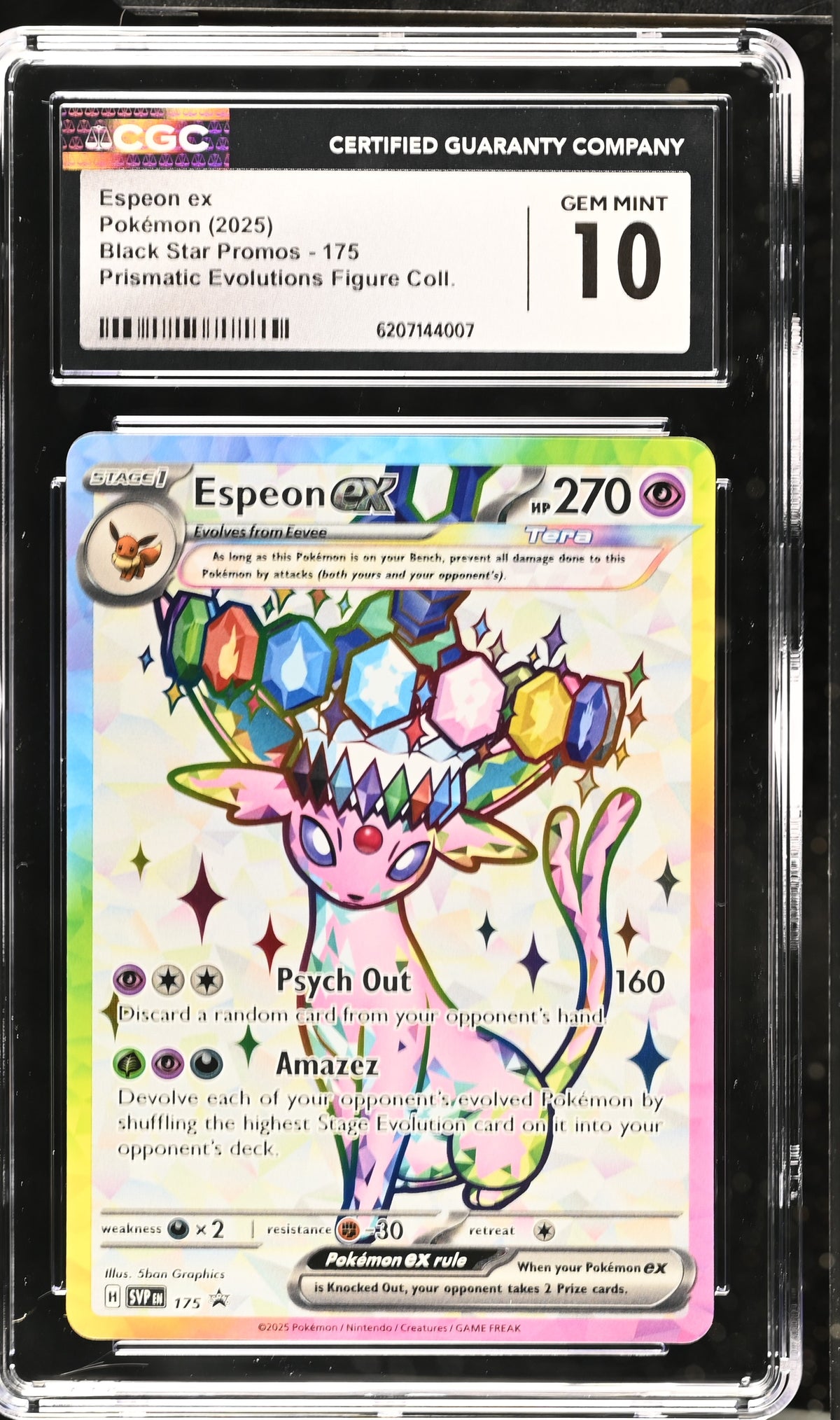 ESPEON EX 175 CGC 10 PRISMATIC EVOLUTIONS FIGURE COLL. BLACK STAR PROMOS POKEMON