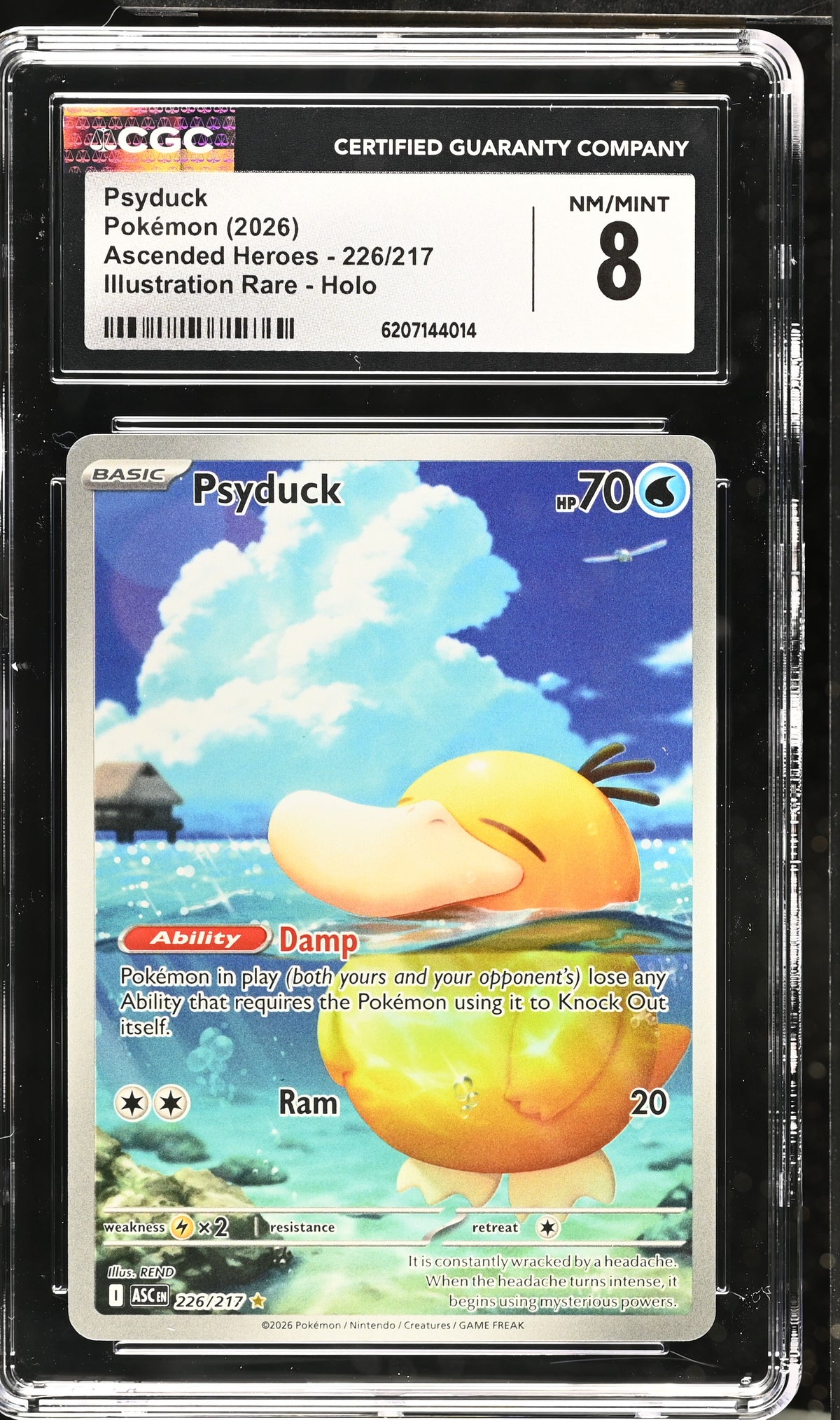 PSYDUCK 226/217 CGC 8 ILLUSTRATION RARE HOLO ASCENDED HEROES POKEMON