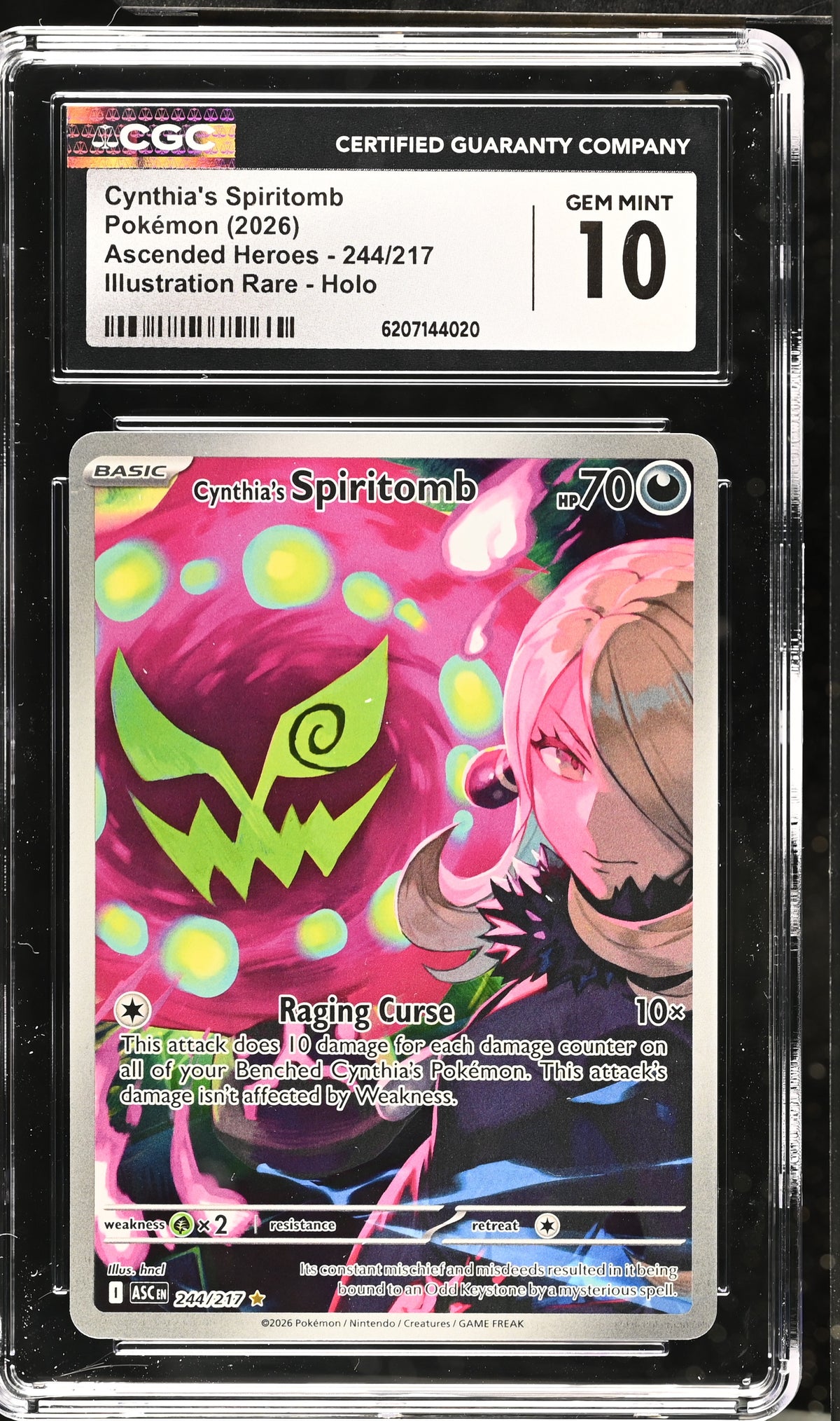CYNTHIA'S SPIRITOMB 244/217 CGC 10 ILLUSTRATION RARE HOLO POKEMON