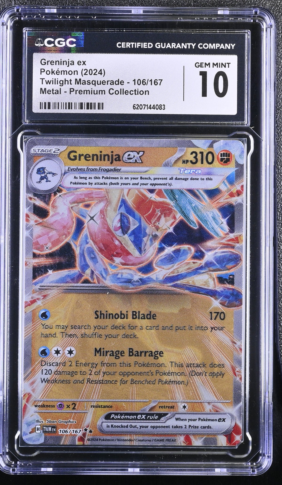 GRENINJA EX 106/167 CGC 10 METAL - PREMIUM COLLECTION POKEMON