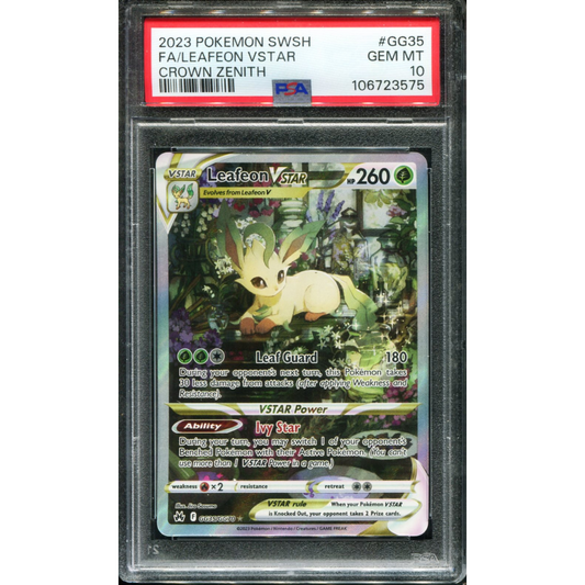 POKEMON TCG - LEAFEON VSTAR GG35/GG70 POKEMON PSA 10 CROWN ZENITH ALTERNATE ART