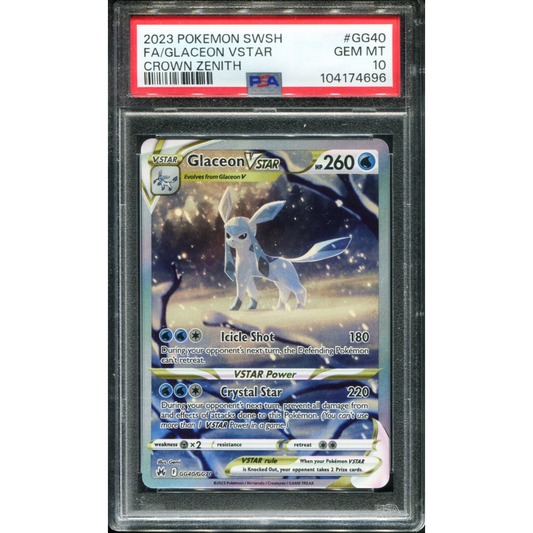 POKEMON TCG - GLACEON VSTAR GG40/GG70 POKEMON PSA 10 CROWN ZENITH ALTERNATE ART