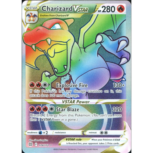 POKEMON TCG - CHARIZARD VSTAR 174/172 BRILLIANT STARS RAINBOW RARE