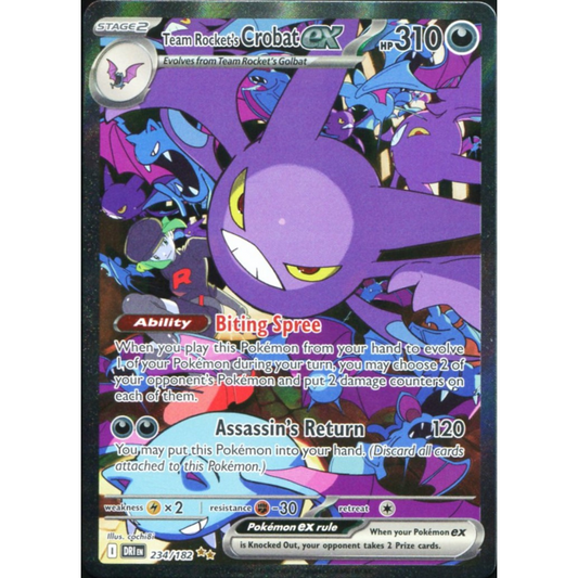 POKEMON TCG - TEAM ROCKET'S CROBAT EX 234/182 DESTINED RIVALS SPECIAL ILLUSTRATION RARE