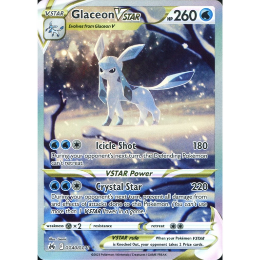 POKEMON TCG - GLACEON VSTAR GG40/GG70 CROWN ZENITH GALARIAN GALLERY