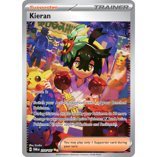 POKEMON TCG - KIERAN 218/167 TWILIGHT MASQUERADE SPECIAL ILLUSTRATION RARE