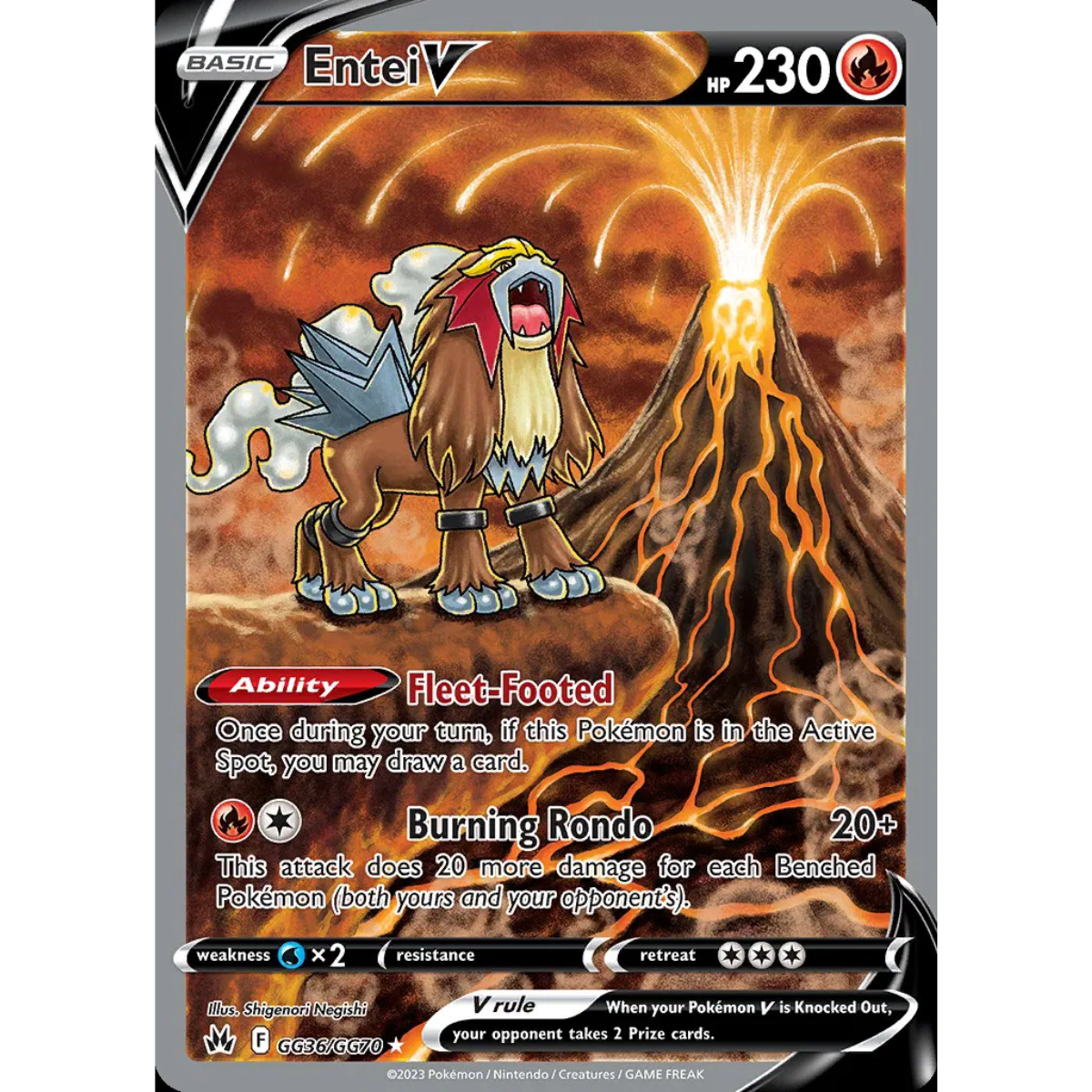 POKEMON TCG - ENTEI V GG36/GG70 CROWN ZENITH ALTERNATE ART