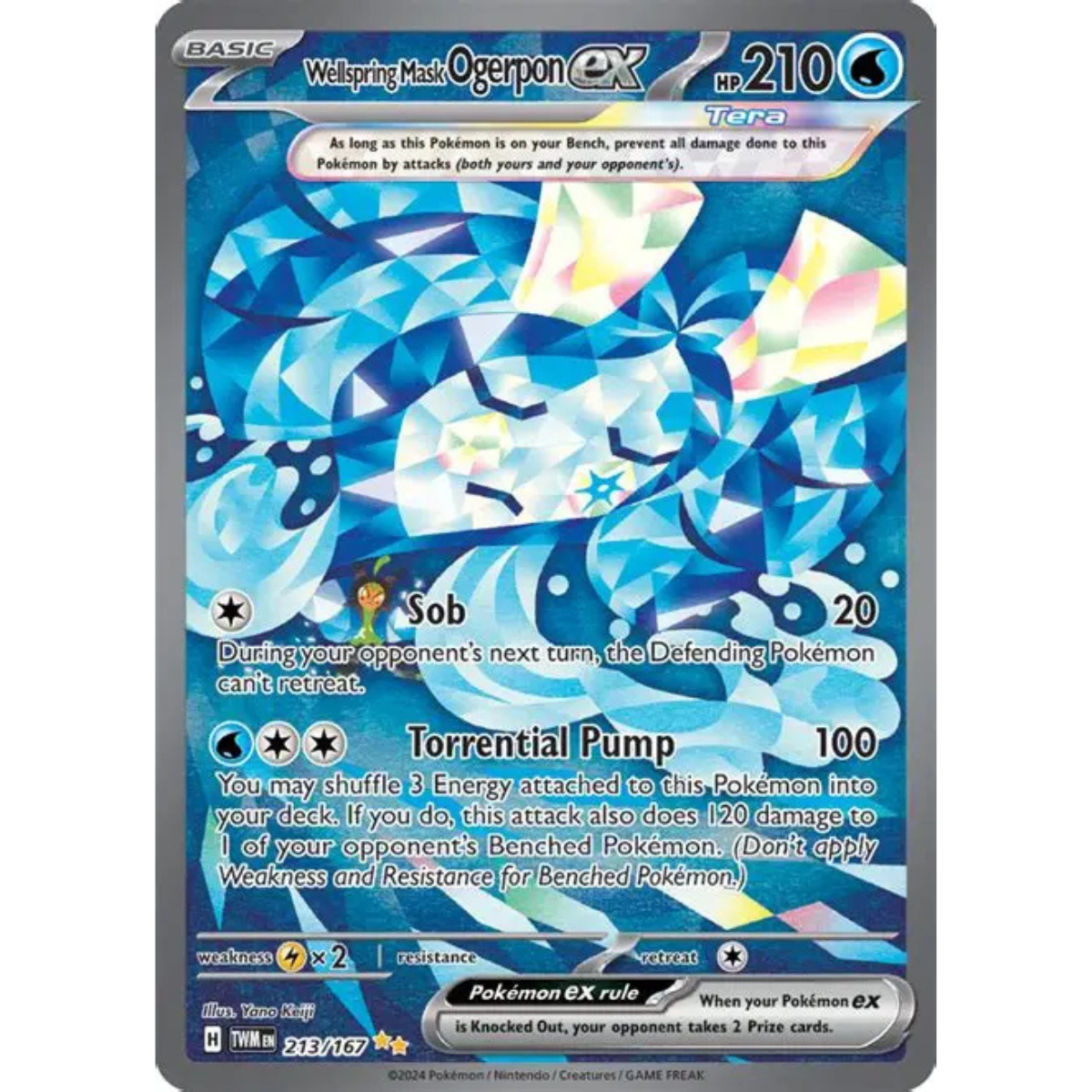 POKEMON TCG - WELLSPRING MASK OGERPON EX 213/167 TWILIGHT MASQUEARDE SPECIAL ILLUSTRATION RARE