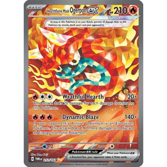 POKEMON TCG - HEARTHFLAME MASK OGERPON EX 212/167 TWILIGHT MASQUERADE SPECIAL ILLUSTRATION RARE