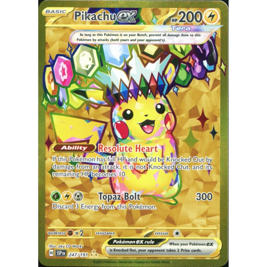 POKEMON TCG - PIKACHU EX 247/191 SURGING SPARKS ULTRA RARE