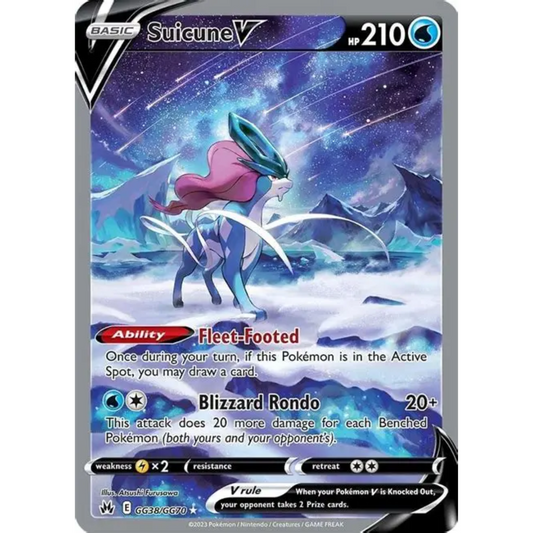 POKEMON TCG - SUICUNE V GG38/GG70 CROWN ZENITH ALTERNATE ART