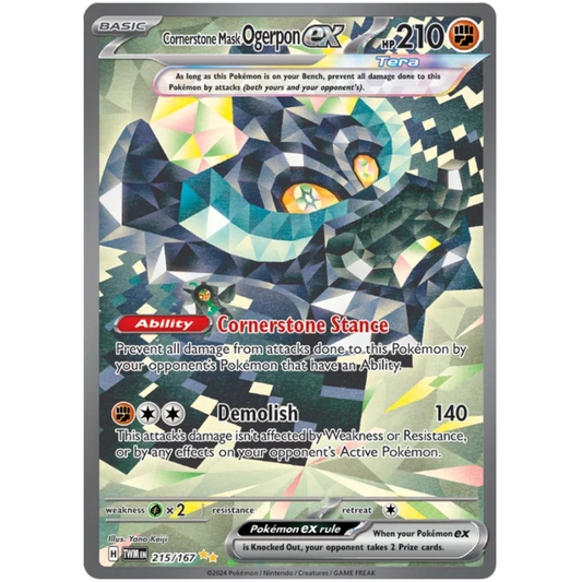 POKEMON TCG - CORNERSTONE OGERPON EX 215/167 TWILIGHT MASQUERADE SPECIAL ILLUSTRATION RARE