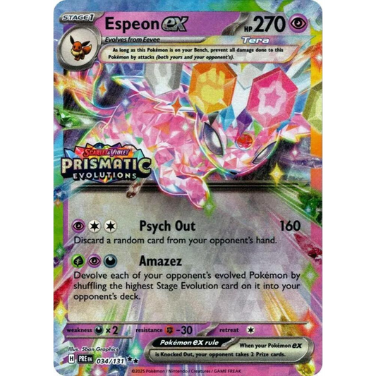 POKEMON TCG - ESPEON EX 034/131 PRISMATIC SURPRISE BOX SEALED PROMO
