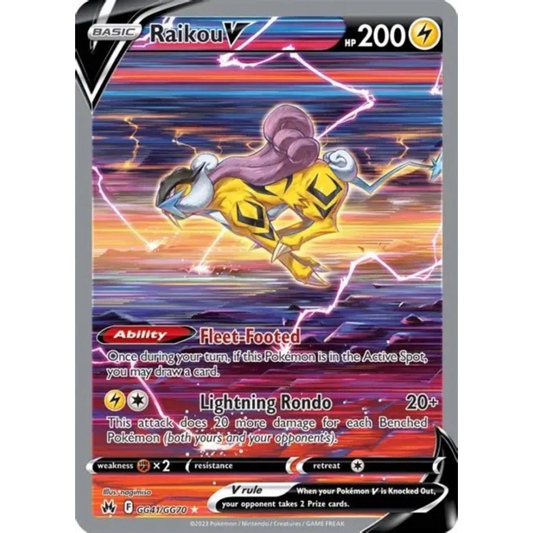 POKEMON TCG - RAIKOU V GG41/GG70 CROWN ZENITH GALARIAN GALLERY ALTERNATE ART