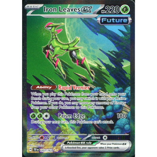 POKEMON TCG - IRON LEAVES EX 203/162 TEMPORAL FORCES SPECIAL ILLUSTRATION RARE