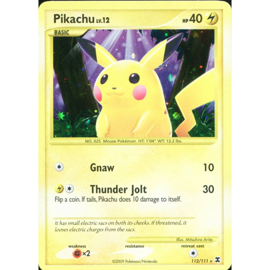 POKEMON TCG - PIKACHU 112/111 PLATINUM RISING RIVALS SECRET RARE