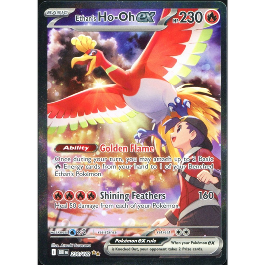 POKEMON TCG - ETHAN'S HO-OH EX 230/182 DESTINED RIVALS SPECIAL ILLUSTRATION RARE