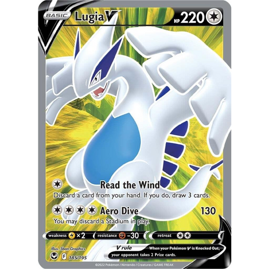 POKEMON TCG - LUGIA V 185/195 SILVER TEMPEST FULL ART