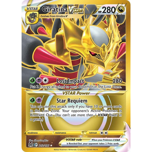 POKEMON TCG - GIRATINA VSTAR 212/196 LOST ORIGIN SECRET RARE