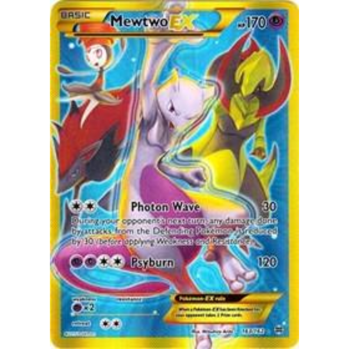 POKEMON TCG - MEWTWO EX 163/162 XY BREAKTHROUGH SECRET RARE MP