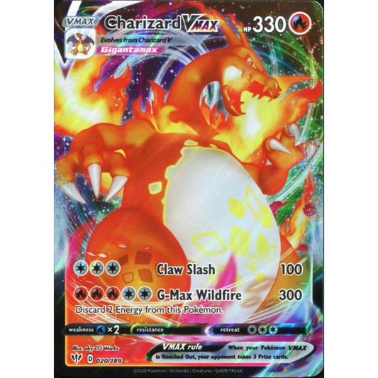POKEMON TCG - CHARIZARD VMAX 020/189 DARKNESS ABLAZE FULL ART