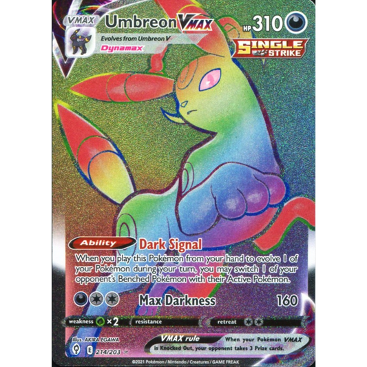 POKEMON TCG - UMBREON VMAX 214/203 EVOLVING SKIES RAINBOW RARE