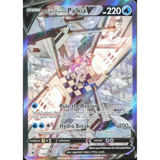 POKEMON TCG - ORIGIN FORME PALKIA V 167/189 ASTRAL RADIANCE ALTERNATE ART
