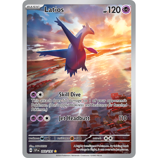 POKEMON TCG - LATIOS 203/191 SURGING SPARKS ILLUSTRATION RARE