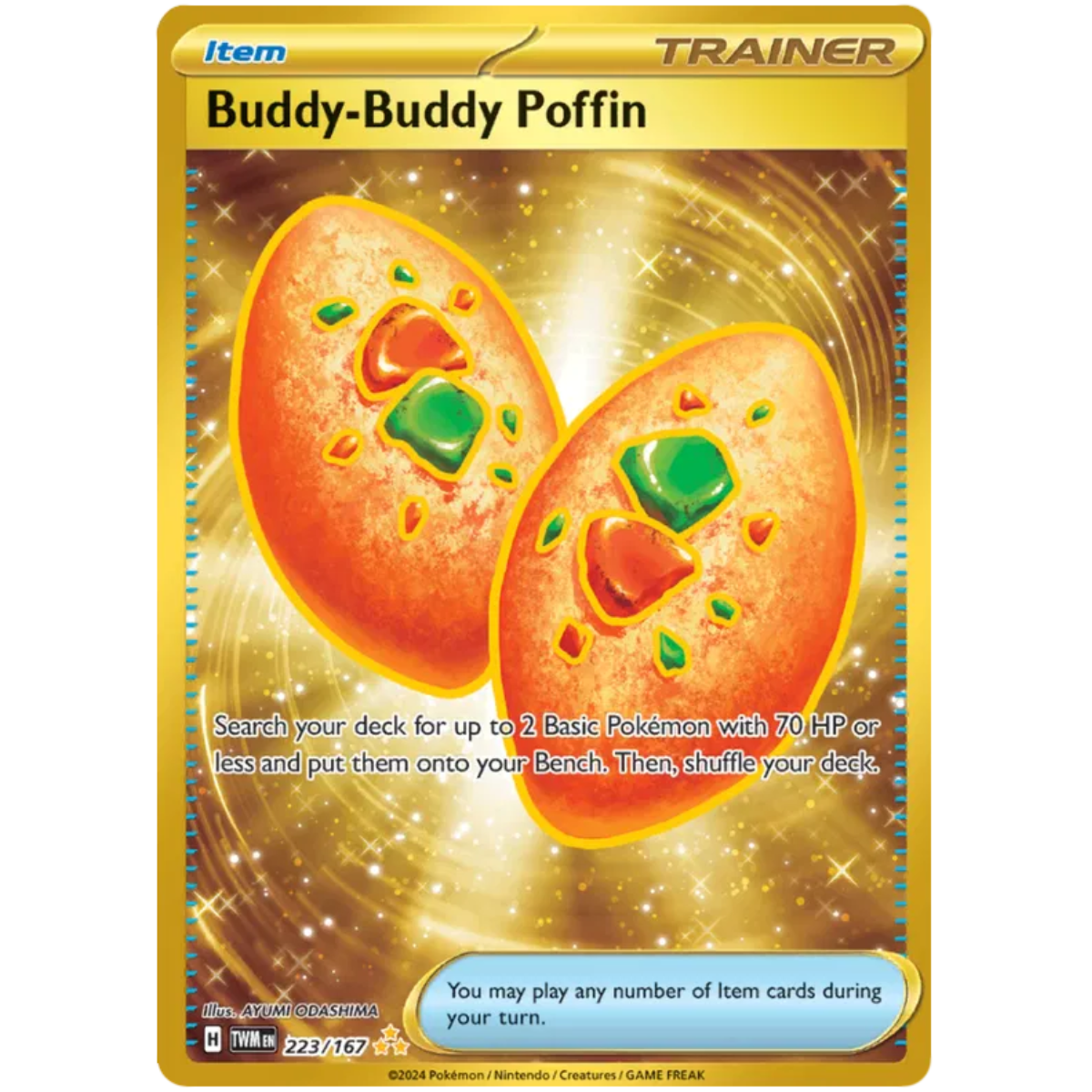 POKEMON TCG - BUDDY-BUDDY POFFIN 223/167 TWILIGHT MASQURADE GOLD