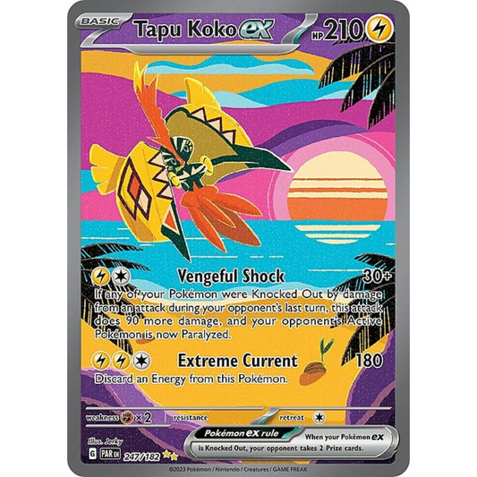 POKEMON TCG - TAPU KOKO EX 247/182 PARADOX RIFT SPECIAL ILLUSTRATION RARE