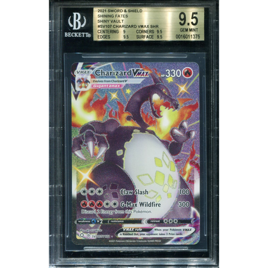 POKEMON TCG - CHARIZARD VMAX SV107/SV122 POKEMON BGS 9.5 SHINING FATES FULL ART