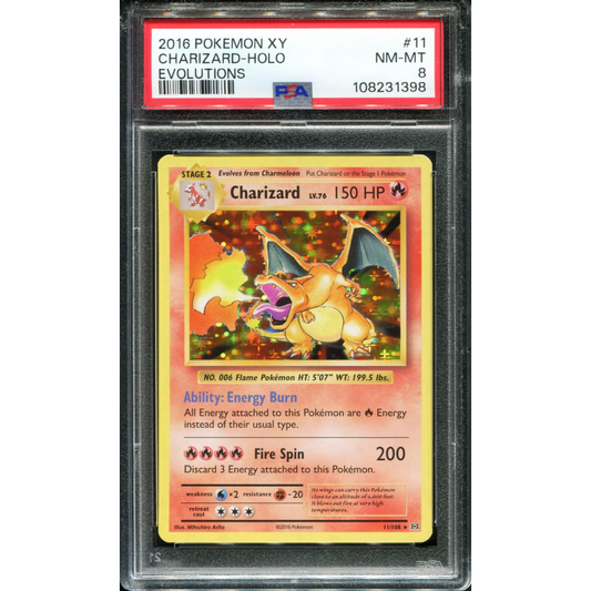 POKEMON TCG - CHARIZARD 11/108 POKEMON PSA 8 XY EVOLUTIONS HOLO
