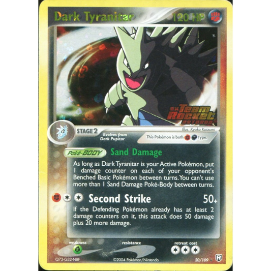 POKEMON TCG - DARK TYRANITAR 20/109 ROCKET RETURNS REVERSE HOLO HP