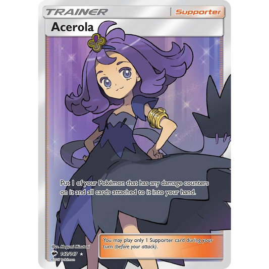 POKEMON TCG - ACEROLA 142/147 BURNING SHADOWS FULL ART MP