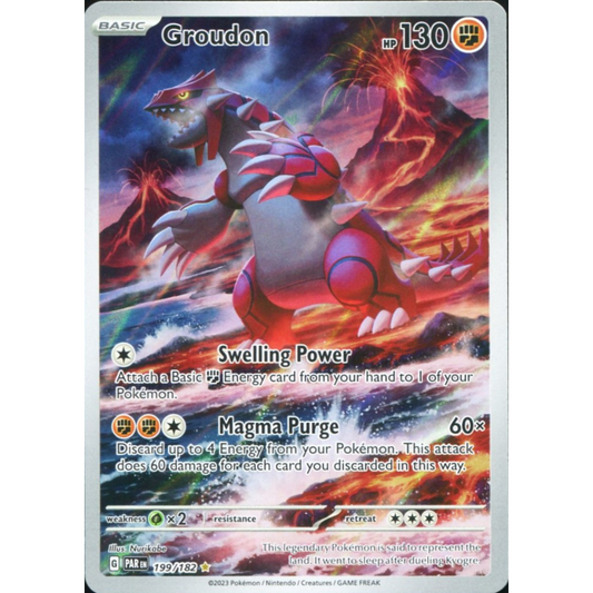 POKEMON TCG - GROUDON 199/182 PARADOX RIFT ILLUSTRATION RARE