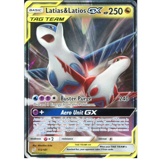 POKEMON TCG - LATIAS & LATIOS GX 113/181 TEAM UP ULTRA RARE