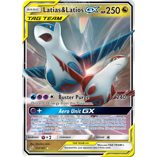 POKEMON TCG - LATIAS & LATIOS GX 113/181 TEAM UP ULTRA RARE