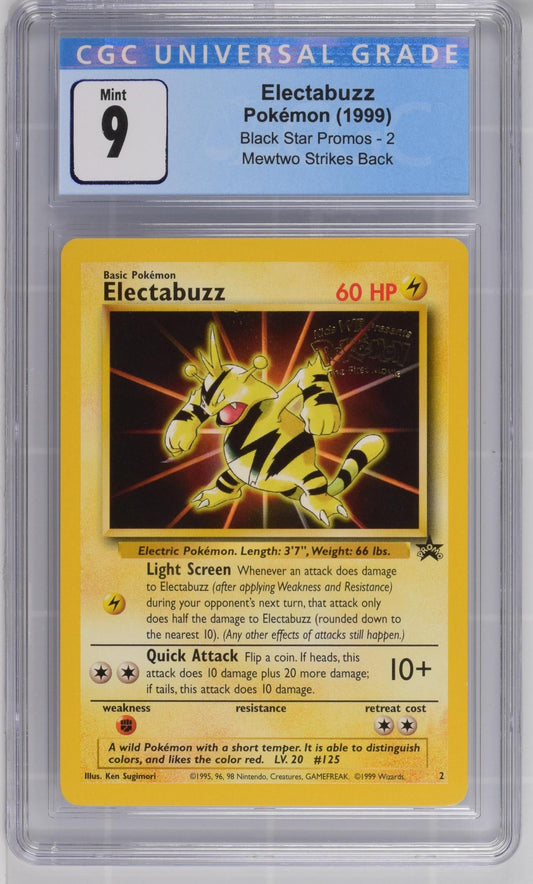 ELECTABUZZ 2 CGC 9 MEWTWO STRIKES BACK BLACK STAR PROMOS POKEMON