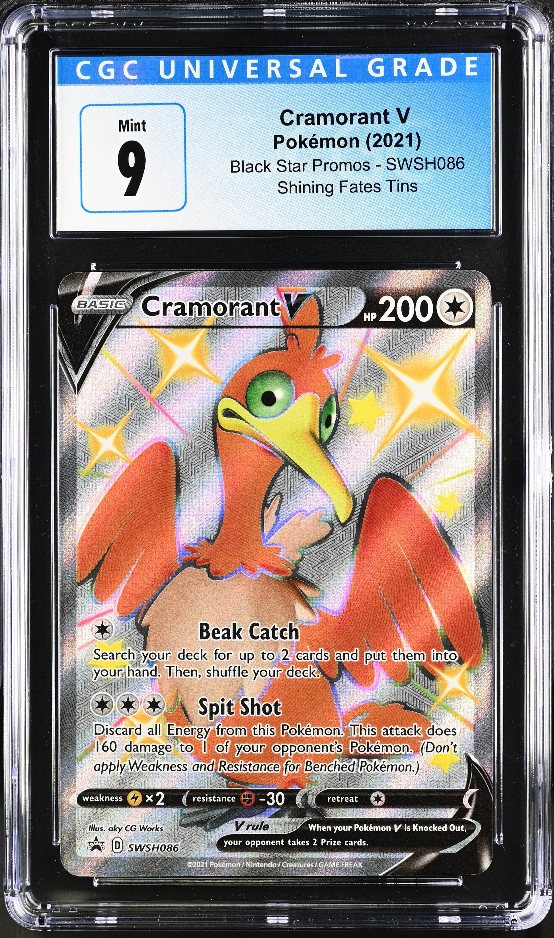 POKEMON TCG - CRAMORANT V SWSH086 CGC 9 HOLO BLACK STAR PROMOS POKEMON