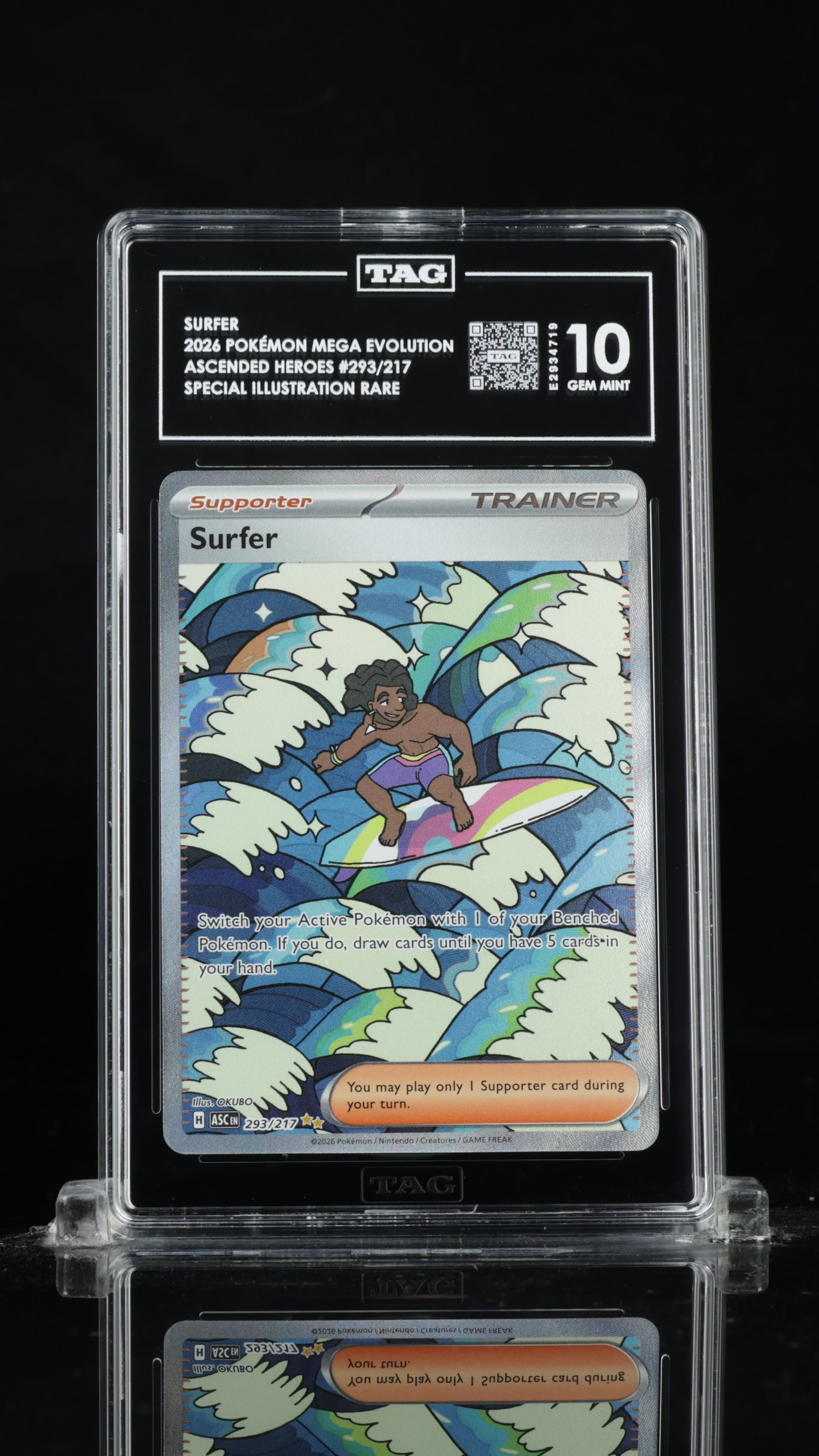 POKEMON TCG - SURFER 293/217 TAG 10 SPECIAL ILLUSTRATION RARE POKEMON