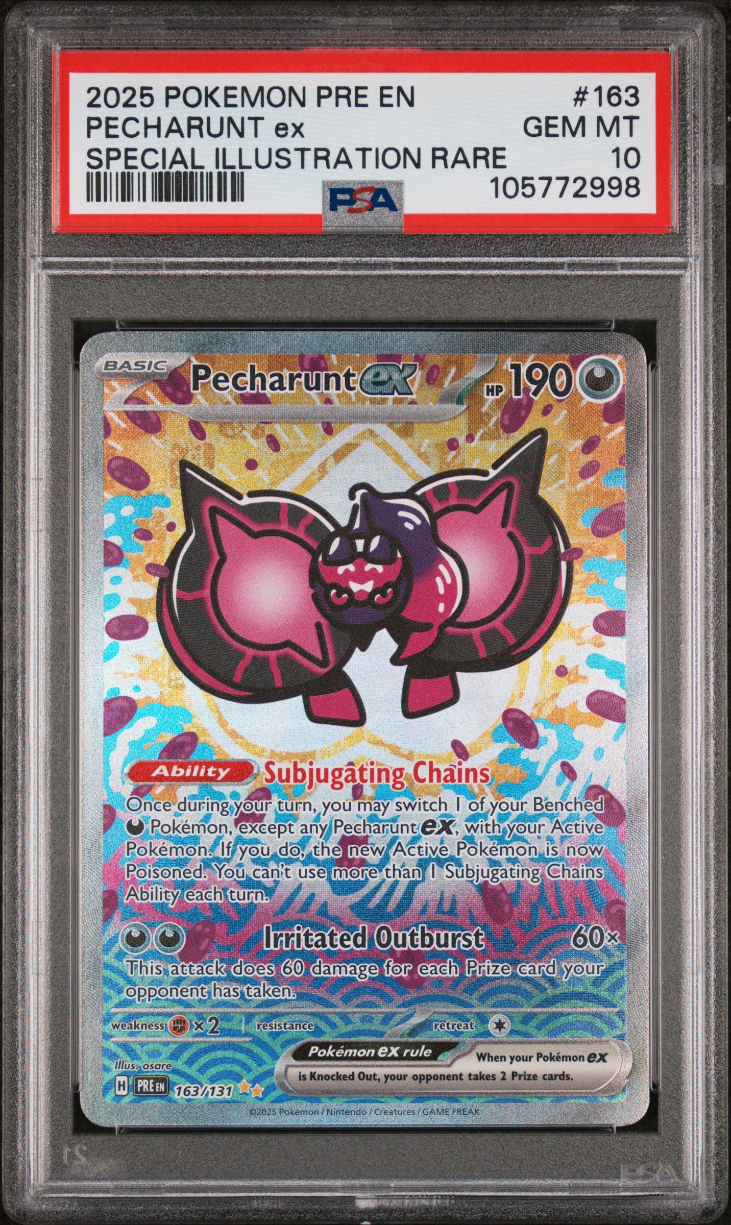 PECHARUNT EX 163/131 PSA 10 SPECIAL ILLUSTRATION RARE POKEMON